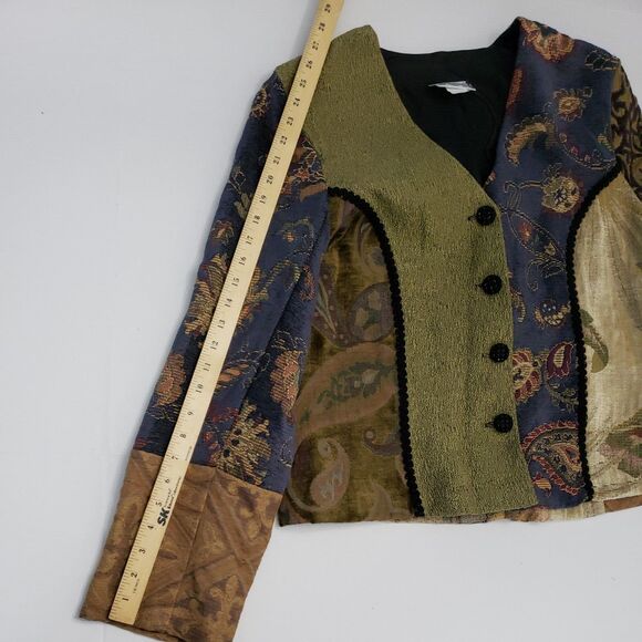 Vintage NWT Zoe California Womens XL Wool Blends Patchwork Tapestry Jacket 1561 - Picture 7 of 7